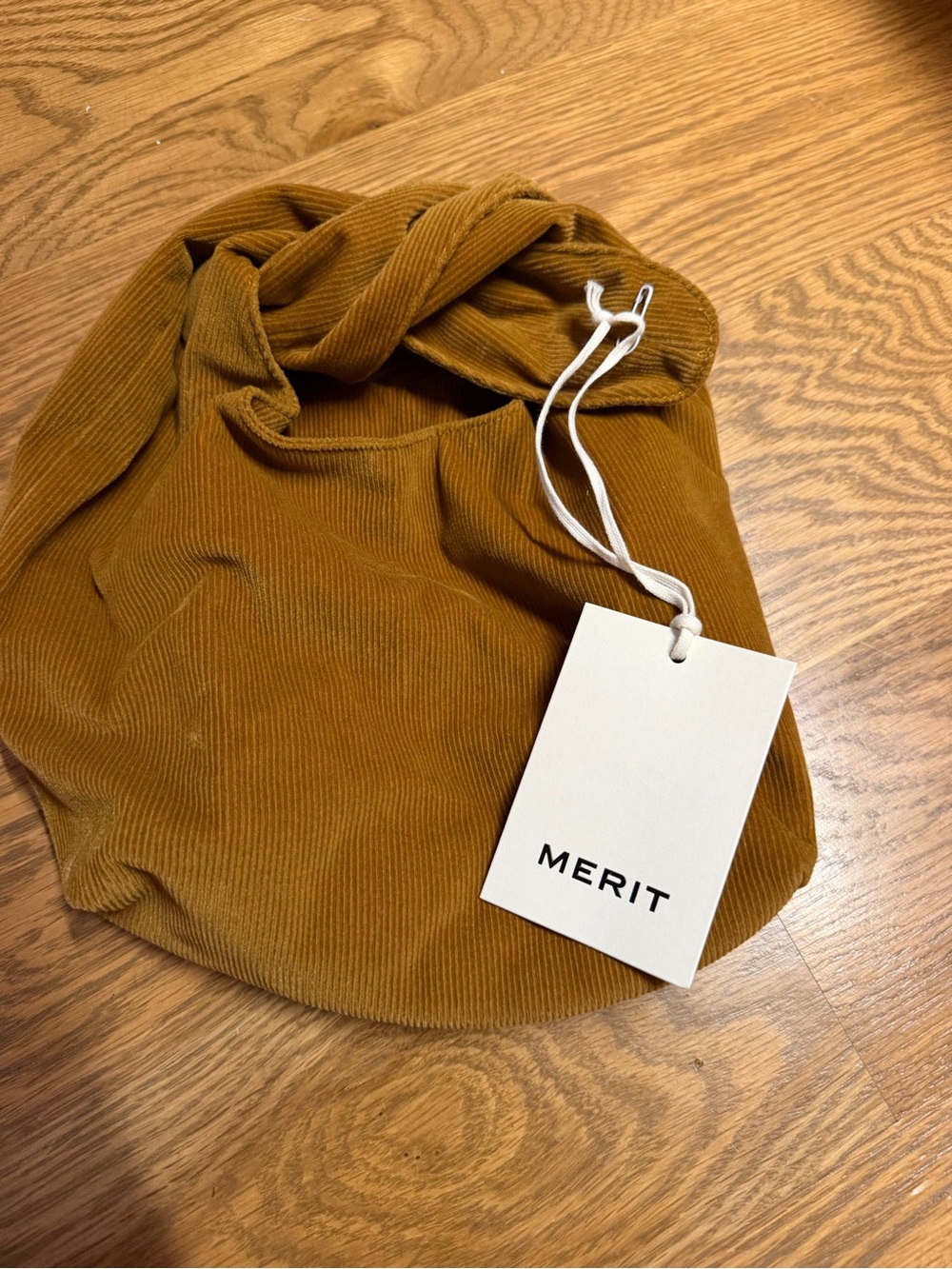 MERIT Knot-Handle Bag in Mustard Corduroy